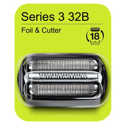 Series 3 32B Foil & Cutter Replacement Head for Braun Electric Shaver, Compatible with Models 3000s 3010s 3020s 3030s 3040s 3050cc 3070cc 3080s 3090cc 320 330 340 350cc Series 3 Foil Shaver (1 Count)