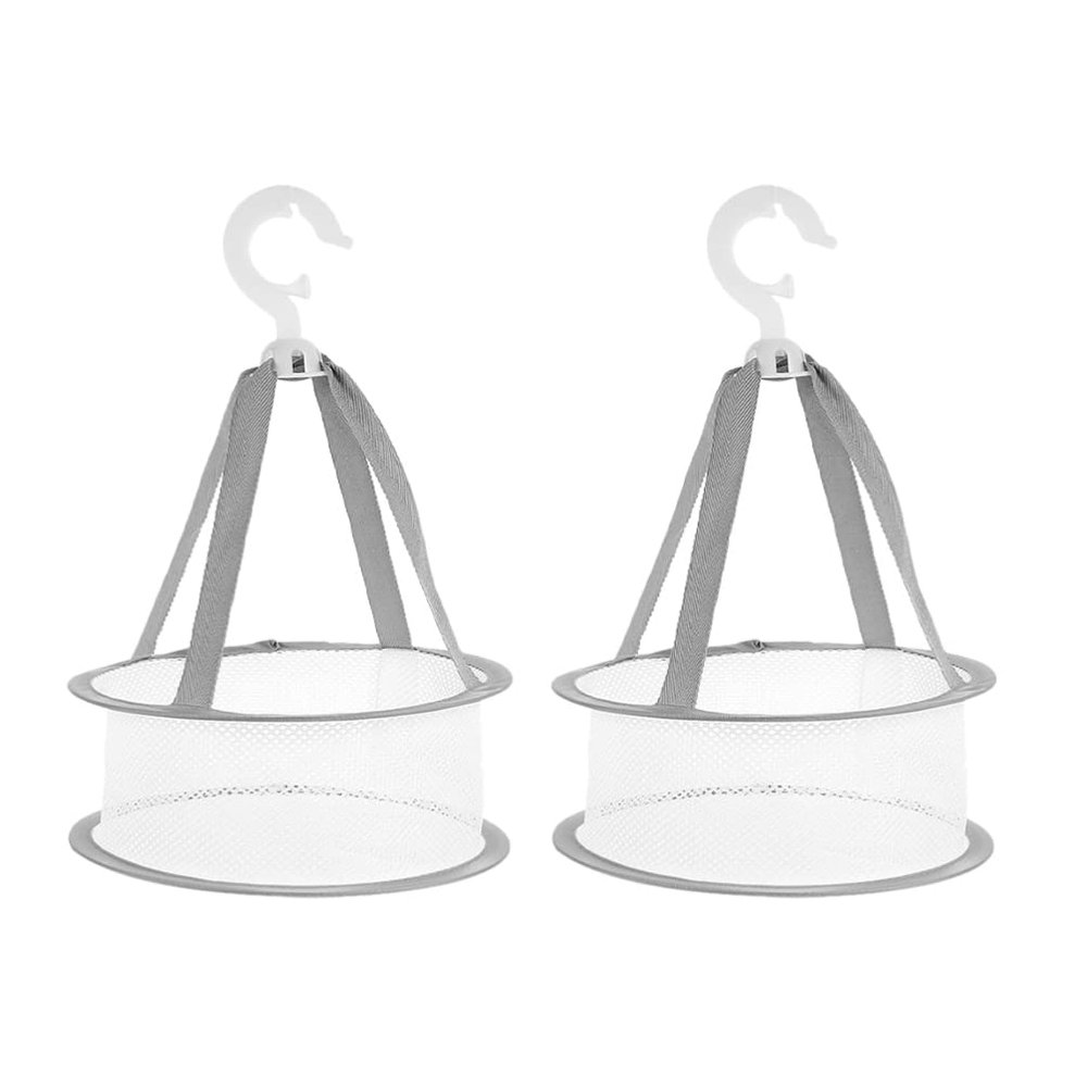 minkissy 2pcs Hanging Mesh Drying Net for Makeup Sponges and Brushes Portable Cosmetic Supply Rotation Hook for Travel and Home Use
