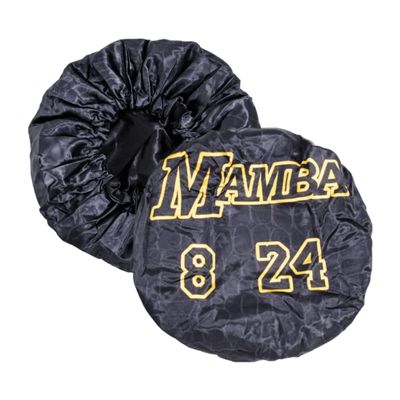 Silky Design Large Bonnet with Elastic Soft Band Adjustable Women and Men, Satin Fabric, Black 24A