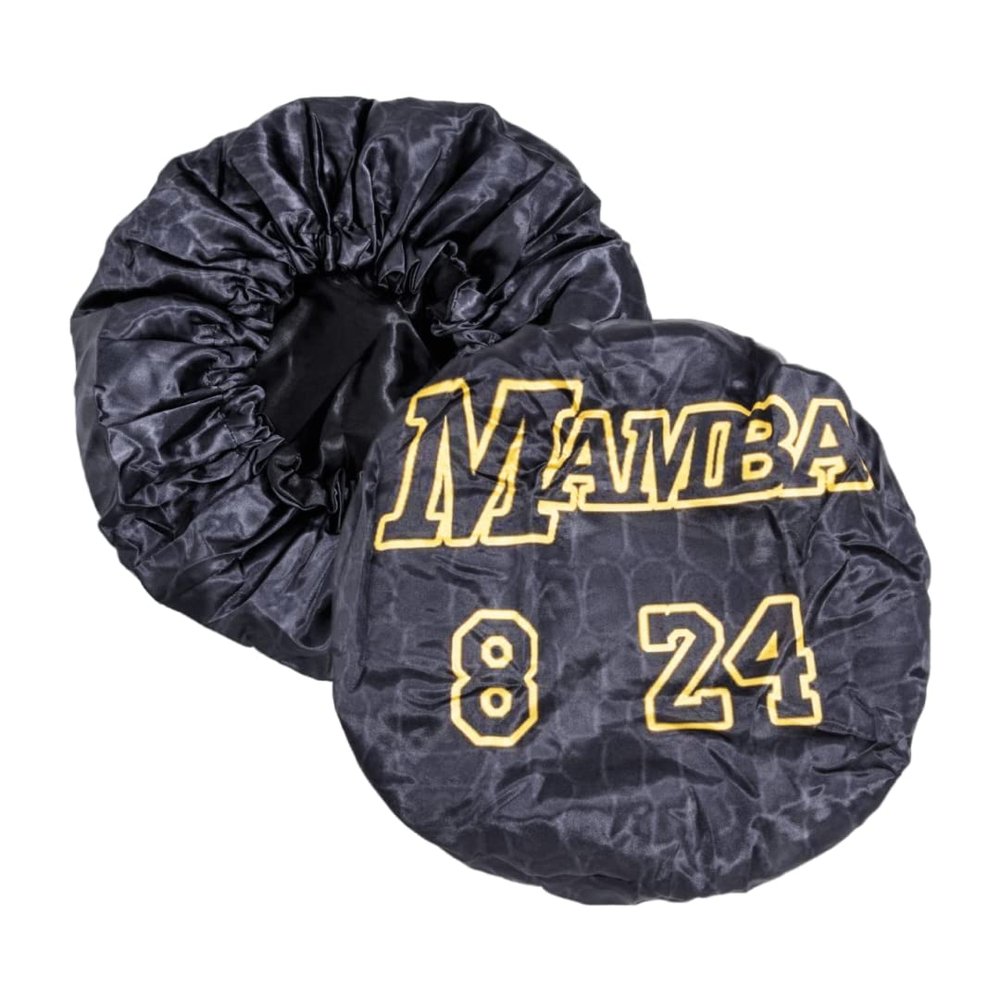 Silky Design Large Bonnet with Elastic Soft Band Adjustable Women and Men, Satin Fabric, Black 24A