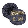 Silky Design Large Bonnet with Elastic Soft Band Adjustable Women and Men, Satin Fabric, Black 24A view 1