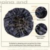 Silky Design Large Bonnet with Elastic Soft Band Adjustable Women and Men, Satin Fabric, Black 24A view 3