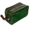 Time Resistance Leather Cosmetic Bag - Italian Toiletry Dopp Kit (Green) view 1