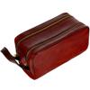 Time Resistance Leather Cosmetic Bag - Italian Toiletry Dopp Kit (Red) view 1