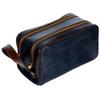 Time Resistance Leather Cosmetic Bag - Italian Toiletry Dopp Kit (Blue) view 1