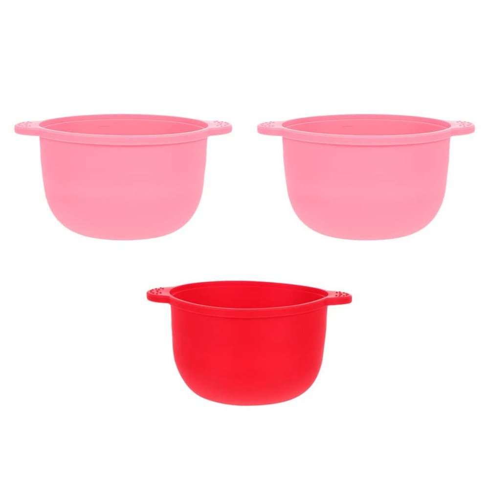 Mobestech Hair Removal Bowl Silicone Wax Bowl Set of 3 Nonstick for Microwave Oven Waxing Supplies Random Color