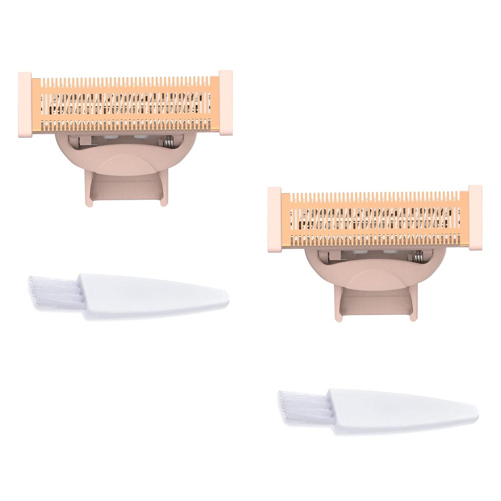 2PCS LinMei Nu Shaver Replacement Heads Compatible for Finishtouch Flawless Women Nu Razor with 2 Cleaning Brush