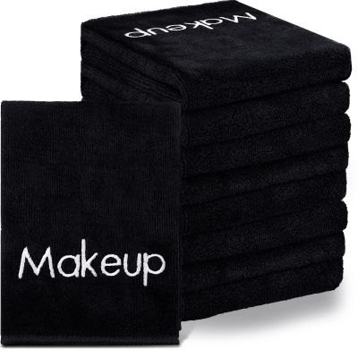 Shimeyao 20 Pack Makeup Towels Black Makeup Washcloths for Face Microfiber Remover Cloth 13x13 Inch Quick Dry Face Towels for Cleansing Hand