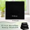 Shimeyao 20 Pack Makeup Towels Black Makeup Washcloths for Face Microfiber Remover Cloth 13x13 Inch Quick Dry Face Towels for Cleansing Hand view 2