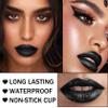 CAHIUYOA Black Matte Lipstick Lip Liner Set,Liquid Lipstick Lip Gloss Smudge Proof for Halloween Cosplay Goth Makeup,Waterproof and Long Lasting Black Lip Liner and Lipstick Set view 4