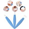 Pedicure Knife Set for Feet, 3Pcs Stainless Steel Pedicure Knife Tools Ingrown Toe Nail Foot Callus Dead Skin Remover Nail for Feet Grooming Nail Care Tools Kit for Nail Corn Callus(Dark Blue Suit) view 2