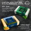 O Naturals Bar Soap for Men - 3-Pcs Mens Soap Bar - Natural Soap - Mens Bar Soap - Body Soap Bars - Men Soap - Natural Soap for Men - Organic Men's Soap Bars - Exfoliating Soap Bar - Citrus,Olive&Mint view 4