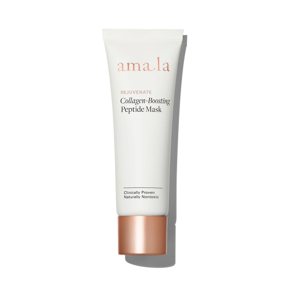 Amala Collagen Boosting Peptide Mask - All Natural Anti Aging Moisturizing Face Mask with Collagen Activating Peptides, Plant Based Retinol & Vitamin C for Fine Lines & Wrinkles (50ml)