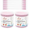 HOMEFOX Pink Cotton Swabs Spiral - 400 Count Organic Cotton Buds Double Side Tightly Wrapped Cotton Tips Paper Stick Soft Gentle Lint-Free Cruelty-Free, Round & Spiral (Pink) view 1
