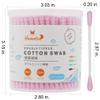 HOMEFOX Pink Cotton Swabs Spiral - 400 Count Organic Cotton Buds Double Side Tightly Wrapped Cotton Tips Paper Stick Soft Gentle Lint-Free Cruelty-Free, Round & Spiral (Pink) view 2