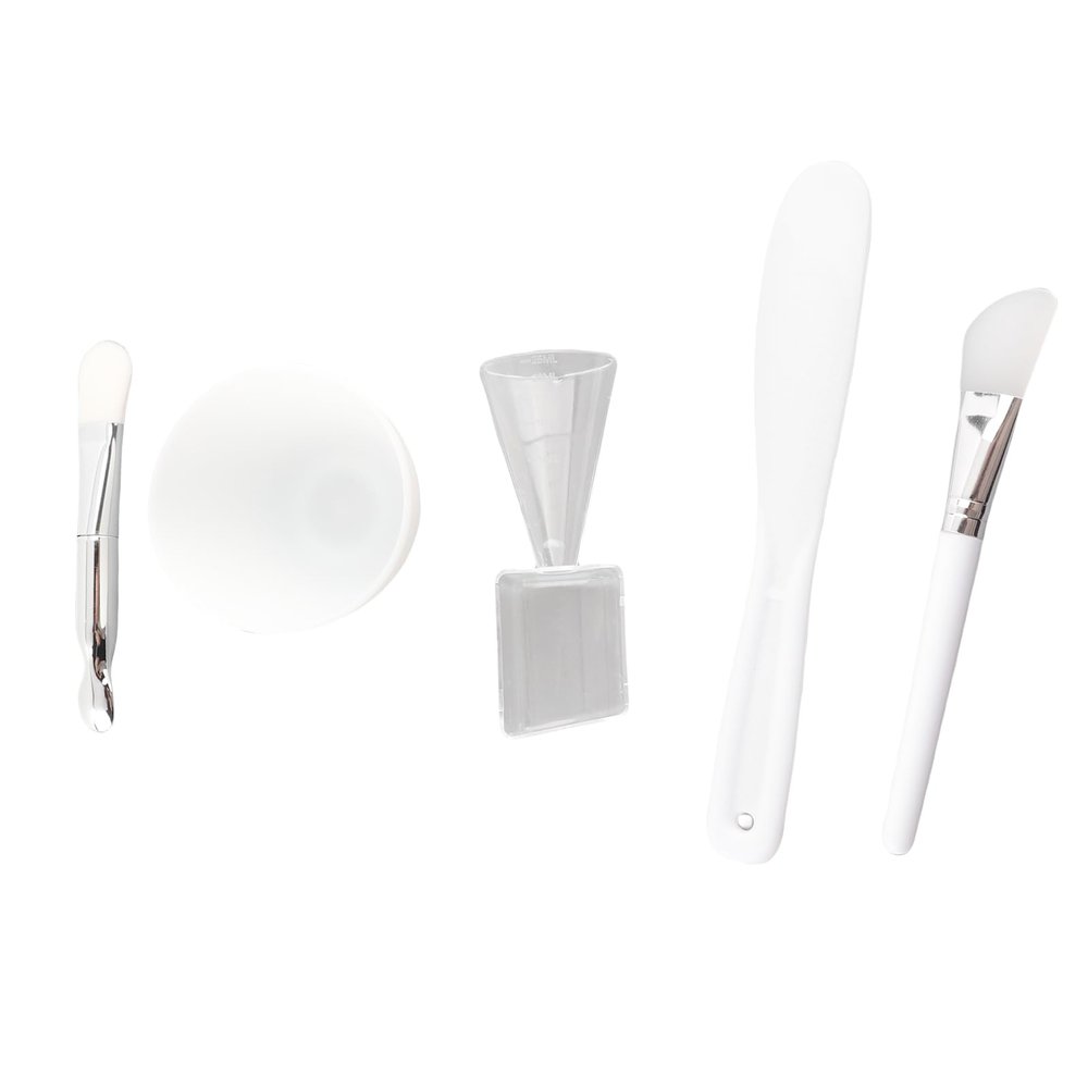 DIY Mask Tool Set, Mask Mixing Bowl with Measuring Cup Spoon, Scraper, Silicone and Soft Brush, Mud Mask DIY Tool Kit for Skin Care