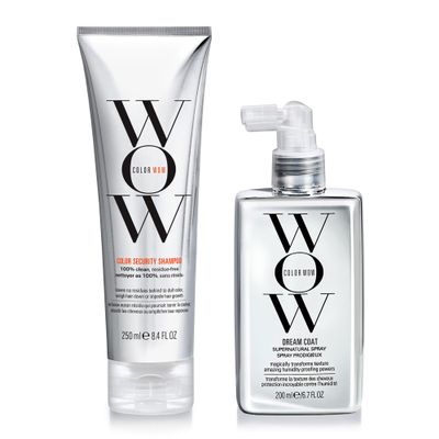 Color Wow Ultimate Glass Hair Bundle - Award-winning duo for long-lasting frizz-free, shiny, glass hair. Humidity-proofs strands. Built-in heat protection.