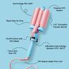 Flower Beauty 1.25" Tourmaline Ceramic Triple Barrel Curling Iron - Effortless Beach Waves, Simple Clamp, Adjustable Heat Setting view 3