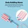 Flower Beauty 1.25" Tourmaline Ceramic Triple Barrel Curling Iron - Effortless Beach Waves, Simple Clamp, Adjustable Heat Setting view 4