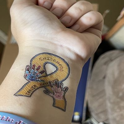 Childhood Cancer Awareness Temporary Tattoo Perfect For Friends, Groups, Parties, School Classes, Blue,Multicolored,Gold,Grey,Pink, 12 Count