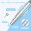 Portable Nail Drill Professional 35000 RPM, MOCOWIND Rechargeable Electric Nail File Machine E File for Acrylic Gel Polishing Removing, Cordless E-File with Bits Kit for Manicure Salon Home, Blue view 3