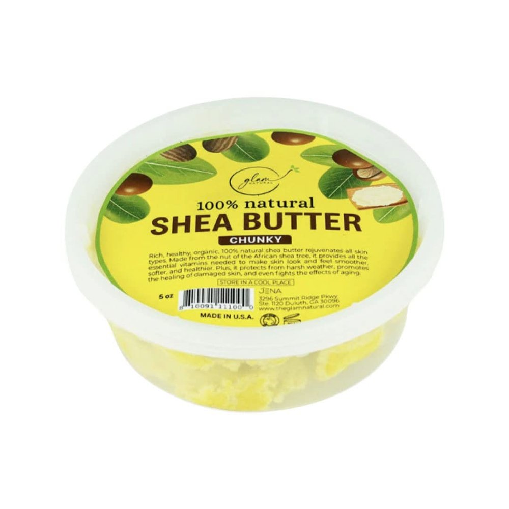 Glam Natural 100% Natural Shea Butter - Chunky - 5 oz (Pack of 3)