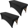 KULLAMEE 2pcs Black Lash Bed Cover Fitted for 6FT Massage Table Spandex Cover (Black,2) view 1