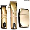 GLAMATIC BR Barbers Hair Clippers Gold for Men Full Metal Cordless Close Cutting T-Blade Trimmer with LED Display Professional Barbershop Barber Clipper Set Shaver Trimmer Razor Kit view 1
