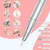 Portable Nail Drill Professional 35000 RPM, MOCOWIND Rechargeable Electric Nail File Machine E File for Acrylic Gel Polishing Removing, Cordless E-File with Bits Kit for Manicure Salon Home, White view 2