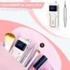 Portable Nail Drill Professional 35000 RPM, MOCOWIND Rechargeable Electric Nail File Machine E File for Acrylic Gel Polishing Removing, Cordless E-File with Bits Kit for Manicure Salon Home, White view 3