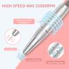 Portable Nail Drill Professional 35000 RPM, MOCOWIND Rechargeable Electric Nail File Machine E File for Acrylic Gel Polishing Removing, Cordless E-File with Bits Kit for Manicure Salon Home, White view 4