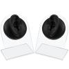 Cindeer 2 Pcs Flexible Silicone Ear Model Reused Soft Mold Fake Ear for Earrings Jewelry Display for Piercing Practice with Acrylic Stand (Black) view 1