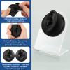 Cindeer 2 Pcs Flexible Silicone Ear Model Reused Soft Mold Fake Ear for Earrings Jewelry Display for Piercing Practice with Acrylic Stand (Black) view 3