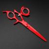 Swivel Thumb Hair Cutting Shears, 6 inch Japan 440c red Rotate cut hair salon scissors cutting barber haircut thinning shears hairdressing scissors (Color : Set) view 2