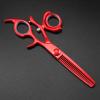 Swivel Thumb Hair Cutting Shears, 6 inch Japan 440c red Rotate cut hair salon scissors cutting barber haircut thinning shears hairdressing scissors (Color : Set) view 4