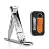 MR.GREEN Collapsible Nail Clippers Small and Thin Portable Travel Nail Scissors Cutter Stainless Steel Manicure Tools with Nail Files (Orange Leather Case+ Iron Box) Multicoloured view 1