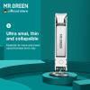 MR.GREEN Collapsible Nail Clippers Small and Thin Portable Travel Nail Scissors Cutter Stainless Steel Manicure Tools with Nail Files (Orange Leather Case+ Iron Box) Multicoloured view 2