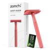 ZOMCHI Single Blade Double Edged Safety Razor with 5 Safety Razor Blades, Metal Razor for Men & Women, Single Blade Razor  Light Coral view 1