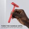 ZOMCHI Single Blade Double Edged Safety Razor with 5 Safety Razor Blades, Metal Razor for Men & Women, Single Blade Razor  Light Coral view 3
