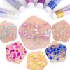 MEICOLY Blue and Clear White Face Body Glitter Set,Mermaid Face Glitter Gel,Singer Concerts Festival Rave Accessories,Sparkling Sequins Glitter Face Paint for Women and Kids,Chunky Glitter Makeup view 4