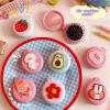 1pcs Small Makeup Mirror Cute Cushion Comb Cartton Girl Mini Folding Silicone Single-Sided Portable Round Mirror (B4) view 4