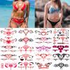 Maripabon Sexy Temporary Tattoos for Women Ladies 20 Sheets Large Black Red Navel Tattoo Stickers Stomach Waist Butt Lower Back Naughty Tattoos view 1