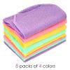 Linkidea 8 Pack Stretchable Pull Strap Exfoliating Towel Bulk Pack, Wholesale Multi-Pack Exfoliating Back Scrubber with Handles, Scrub Bath Washcloths, Deep Cleans Skin for Body Shower view 2
