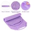 Linkidea 8 Pack Stretchable Pull Strap Exfoliating Towel Bulk Pack, Wholesale Multi-Pack Exfoliating Back Scrubber with Handles, Scrub Bath Washcloths, Deep Cleans Skin for Body Shower view 3