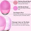 Facial Cleansing Brush, 3-in-1 Electric Soft Silicone Waterproof Face Scrubber, USB Rechargeable IPX7 Waterproof Sonic Vibrating Face Brush for Deep Cleansing, Gentle Exfoliating and Massaging view 4