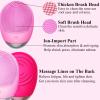 Facial Cleansing Brush, 3-in-1 Electric Soft Silicone Waterproof Face Scrubber, USB Rechargeable IPX7 Waterproof Sonic Vibrating Face Brush for Deep Cleansing, Gentle Exfoliating and Massaging view 4