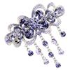 LALAFINA Hair Clip for Women, Rhinestone Fringe Crystal Hair Barrette Flower Hairpin Clip French Hair Barrette with Tassel, Purple, 1 Count view 1