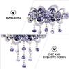 LALAFINA Hair Clip for Women, Rhinestone Fringe Crystal Hair Barrette Flower Hairpin Clip French Hair Barrette with Tassel, Purple, 1 Count view 2