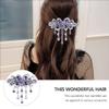 LALAFINA Hair Clip for Women, Rhinestone Fringe Crystal Hair Barrette Flower Hairpin Clip French Hair Barrette with Tassel, Purple, 1 Count view 3
