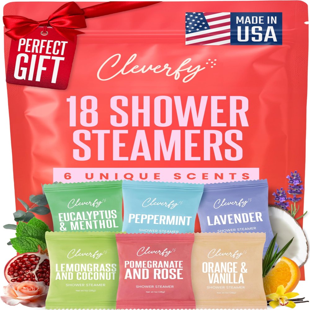 Cleverfy Shower Steamers Aromatherapy - Valentines Day Gifts for Her, Him, Women, Daughter, Mom, Girlfriend, Wife, Teen Girls and Boys - Valentines Gifts for Her, Him, Women and Men - 18 Tablets